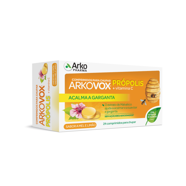 Arkovox Própolis+Vitamina C Sabor Mel/Limão x24